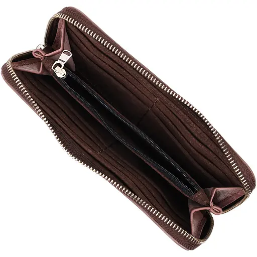 Кожаный женский кошелек Grande Pelle 19.5х9.7х2 см acs0027012 - фото 4