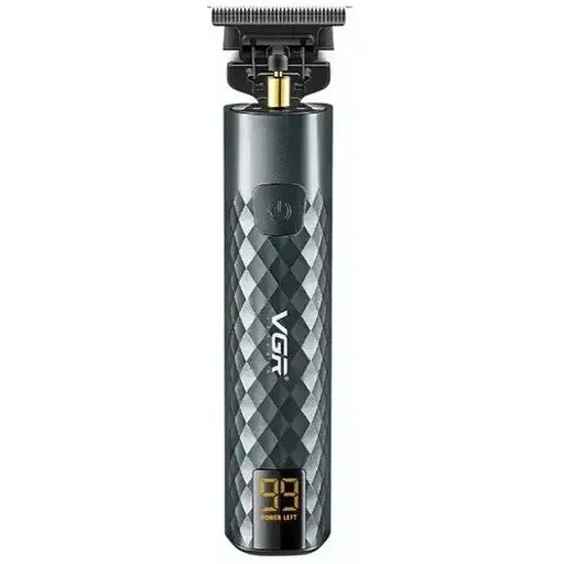 Бездротовий акумуляторний триммер роторна машинка для стрижки VGR V-077 5Вт змінні насадки Чорний - фото 1