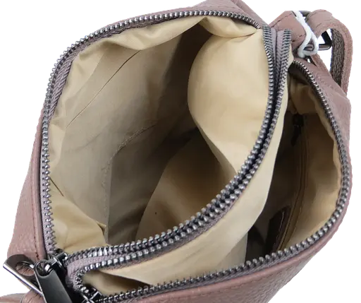 Женская наплечная кожаная сумка Borsacomoda бежевая sum0028717 - фото 7