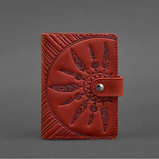 Женская кожаная обложка для паспорта коралловая 3.0 Инди - фото 6