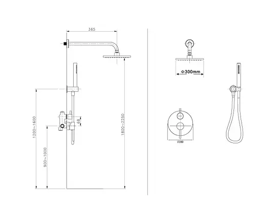 Душова система чорна Asignatura Delicate (15507902) - фото 2