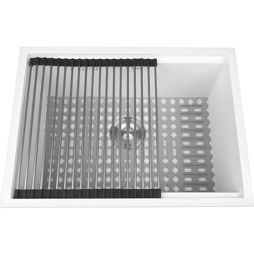 Кухонна мийка Nett NW-5742 біла під стільницю 1 мм з нержавійки - фото 5