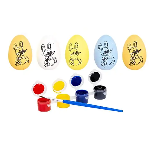Набор для творчества, Раскрась сам, заготовка цветные яйца с красками, 6 шт., G19-253, 20x15 см