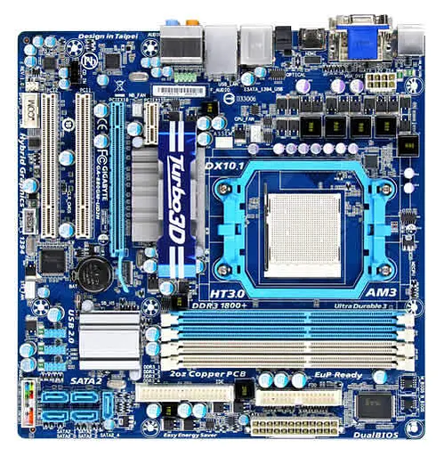 Материнская плата Gigabyte GA-880GM-UD2H (GA-880GM-UD2H) (Socket AM3, AMD 880G, Micro-ATX) Б/у - фото 1