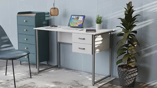 Комп'ютерний стіл Ferrum-decor Таккота 75x140x60 сірий ДСП Білий 16мм (FRD-102320)