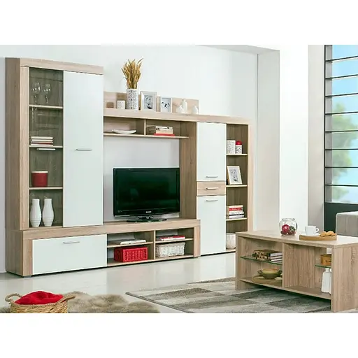 Модульна стінка для вітальні ВМК (БРВ) Ліза Дуб сан-марино/Німфея альба (GRB-1911) - фото 2