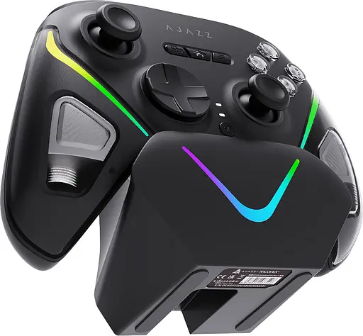 Беспроводной геймпад Ajazz GP100S RGB с зарядной станцией черный (GP100S-B) - фото 3