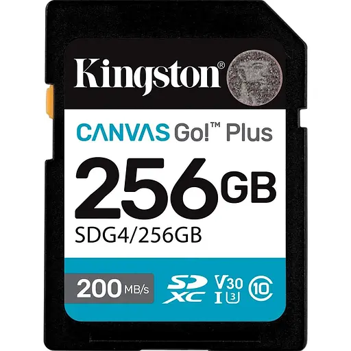 Карта пам'яті Kingston SD 256GB C10 UHS-I U3 V30 R200/W160MB/s - фото 1