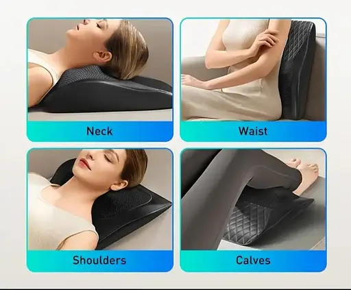 Массажная подушка SL-25 для спины и шеи с подогревом (Черный) - фото 7