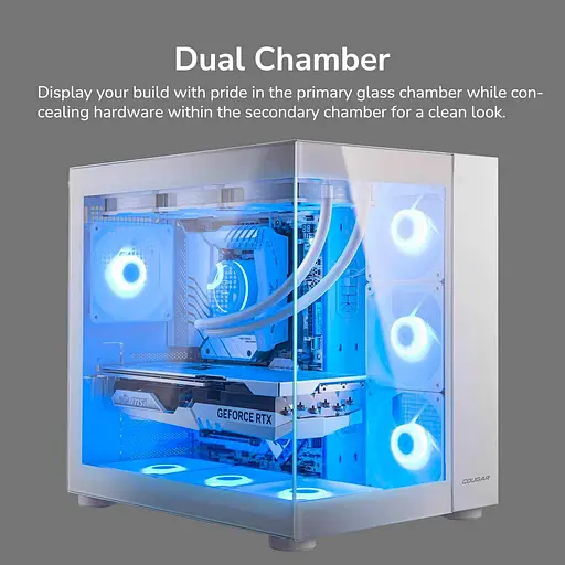 Корпус Cougar FV150 RGB без блока питания, белый (FV150 RGB White) - фото 8