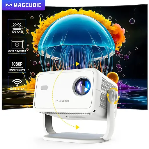 Смарт проектор з автофокусом Magcubic L018 Android 14, chip H726, 8K24fps, 1GB/8GB Wi-Fi 2.4G/5G Кінотеатр White (19028) - фото 8
