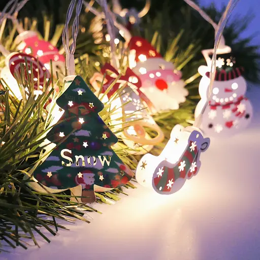 Гирлянда Chomik Новогодние атрибуты 10LED теплый белый на батарейках (LED4024) - фото 9