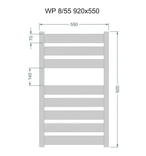 Водяна рушникосушка  Париж  920*550 П8  /540Вт/Heizung - фото 2