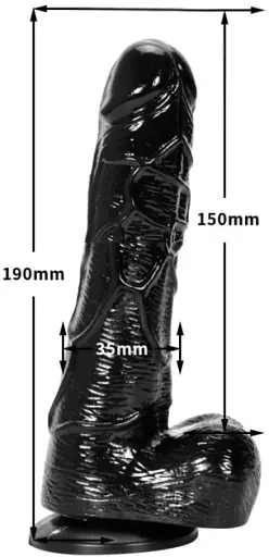 Фалоімітатор I’MCUM Black Beast Реалістичний 19 см Чорний (IM-KYJ240_black) - фото 2