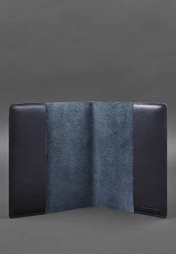 Шкіряна обкладинка для блокнота 6.0 (софт-бук) синя - фото 3