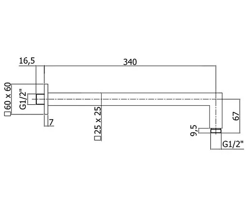 Кронштейн для верхнього душу Paffoni ZSOF 063 CR 350 Хром - фото 2