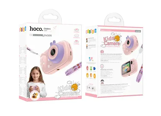 Детская цифровая фотокамера Hoco DV205 с поддержкой карты памяти 32MP Розовый - фото 3