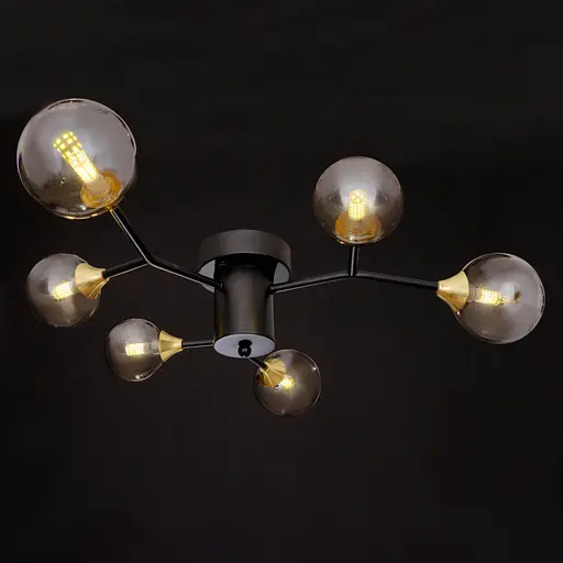 Люстра стельова Brille в спальню G9 40W BK/GY (BR-01 635C/6) - фото 4