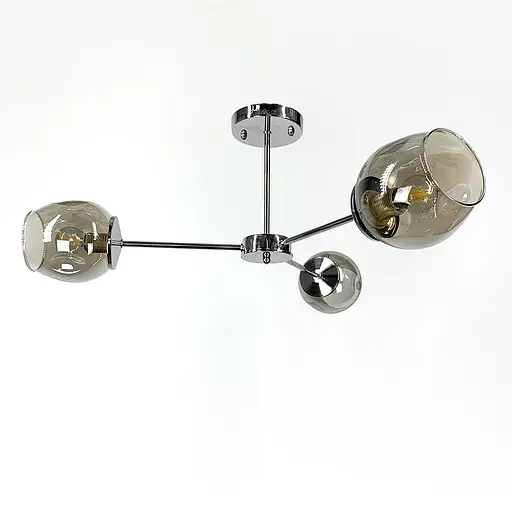 Сучасна стельова люстра в хромі на 3 плафони Line.F 91069/3 CR - фото 1