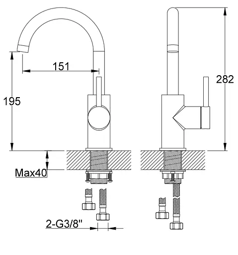 Смеситель для кухни Kohlman Axel хром QB150A Хром - фото 2