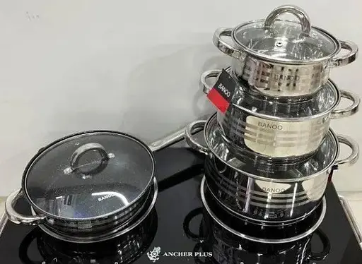 Набор кастрюль с крышками и сковородой Banoo BN-5004, 8 предметов - фото 3