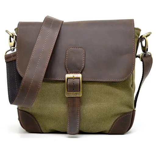 Кожаная мужская сумка через плечо TARWA 25х26х8.5 см sum0025836 - фото 2