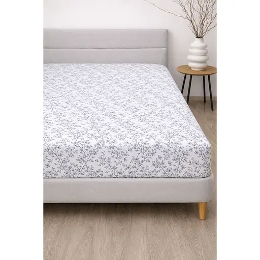 Простирадло на резинці Ecotton фланель White/ Black 160х200см (25532)