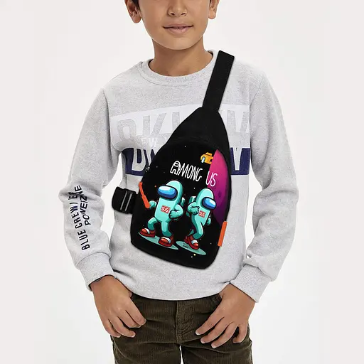 Сумка через плече дитяча Among Us 29х17 см сумка слінг для хлопчика (02037)