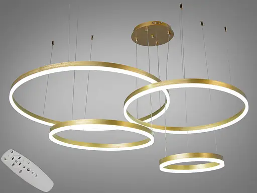 Світлодіодна люстра на тросах золото 157 Вт з пультом - фото 1