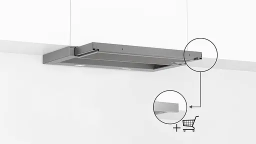 Витяжка з плоским екраном NEFF D46BR12X6 N 30 60 см Екстрактор або рециркуляційний сріблястий металік [Клас енергії C] - фото 2