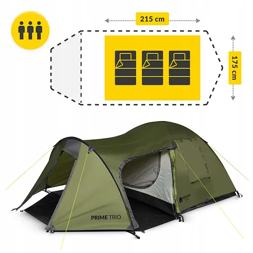 Намет туристичний Mountain Goat Prime Trio 3-місний Olive (P-5905973406574) - фото 9
