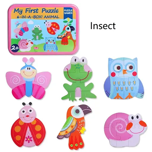 Дерев’яний пазли в пеналі (метал), від 25 деталей, MD1879 (В асортименті) - фото 3