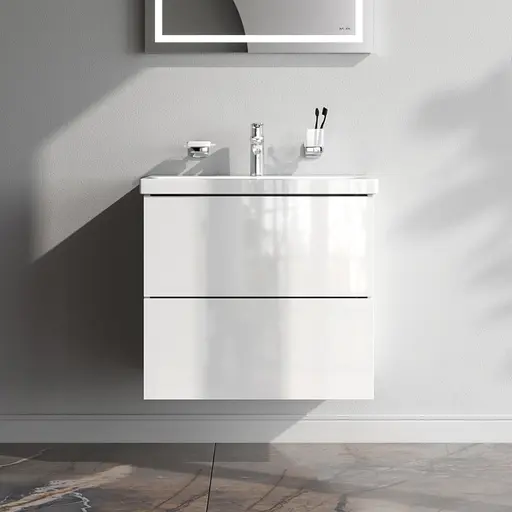 Тумба з умивальником AM.PM Gem підвісна 60 см білий MGA-FHX06022WG-WCC0602WG Білий - фото 2