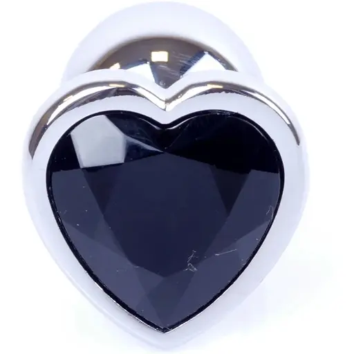 Анальна пробка Boss Of Toys Boss Series - Jewellery Silver Heart Plug Black S, BS6400047, Срібний / Чорний - фото 2