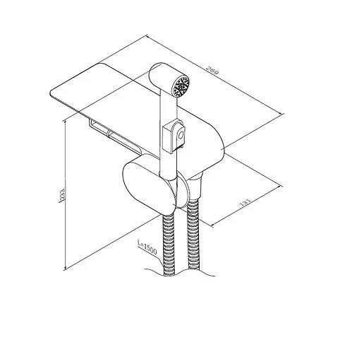 Душевой гарнитур AM.PM Like с гигиеническим душем и полкой F0202600 - фото 8