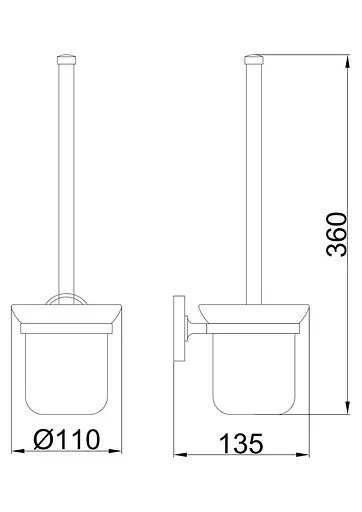 Ершик настенный Frap F1910 1/20, Хром - фото 6