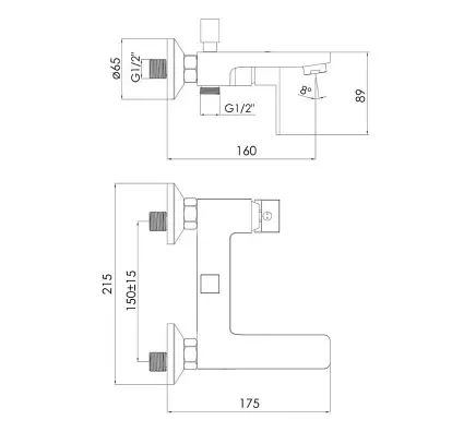 Змішувач для ванни білий Imprese Karlov f03207603AA Білий - фото 2