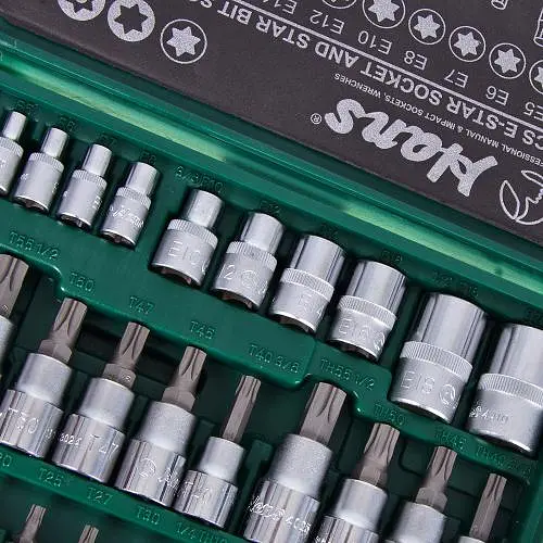 Набір торцевих головок Hans 1/2, 3/8, 1/4 внутрішній і зовнішній torx 34 предмети (9634Т) - фото 6