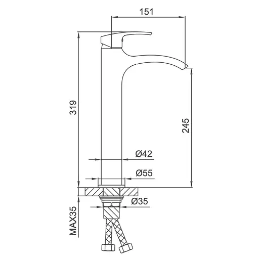Змішувач для умивальника Frap F1069-2 високий Хром - фото 5