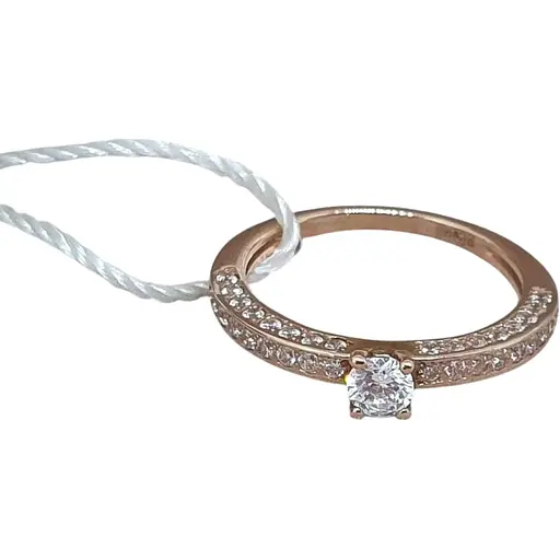 Золотое кольцо Семейные драгоценности с фианитами. 111712 17,5