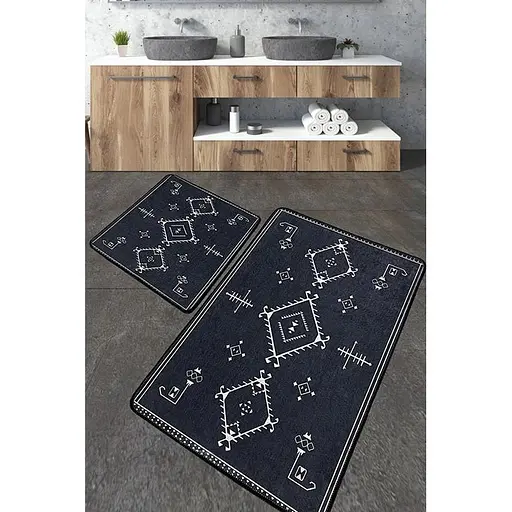 Набір килимків для ванної кімнати Chilai Home Antiguo Füme 60 x 100 + 50 x 60