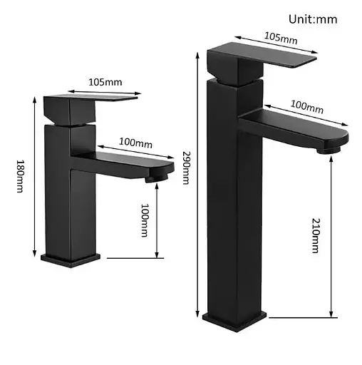 Змішувач для раковини WEZER PRO11-02-BLACK - фото 2