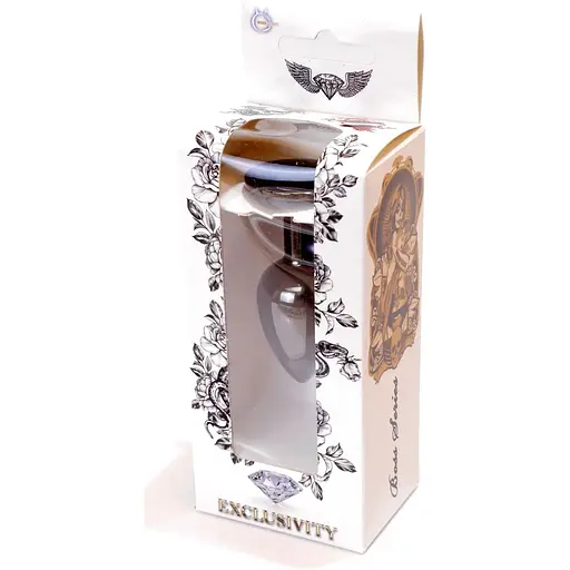 Анальна пробка Boss Of Toys Boss Series - Jewellery Dark Silver Plug Black S, BS6400029, Срібний / Чорний - фото 7