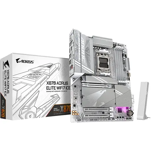 Материнская плата Gigabyte X870 A ELITE WF7 ICE sAM5 X870 4xDDR5 M.2 HDMI ATX - фото 6