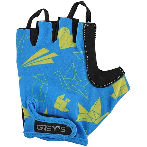 Велоруковицы детские Grey's с короткими пальцами и гелевыми вставками, сине-черные (размер 13-14) GR18725