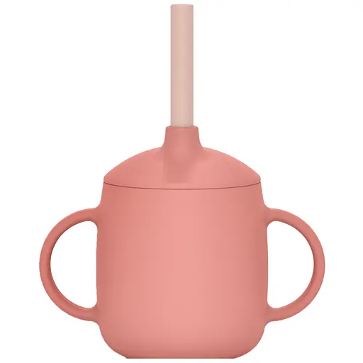 Чашка силиконовая 3 в 1 Suavinex Colour Essence с носиком и трубочкой +6 месяцев 270 мл розовая (402900)