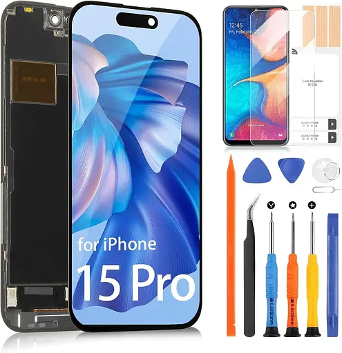 Заміна екрана ARSSLY для iPhone 15 Pro РК-екрана сенсорного екрана в зборі з ремонтними деталями для iPhone A2848, A3101 A3102, A3