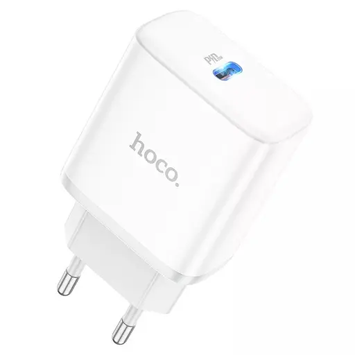 Сетевое зарядное устройство Hoco C104A 20W Type-C с быстрой зарядкой и кабелем в комплекте белый - фото 3