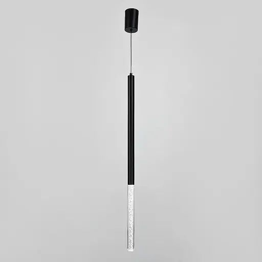 Чорний підвіс із скляним розсіювачем з ефектом бульбашок 81 см | Line F | Арт. MJ462/500+300 BK - фото 2