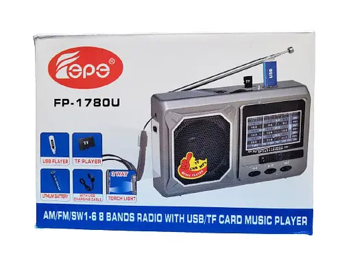 Портативний FM радіоприймач FEPE FP-1780U музичний плеєр Fm Am Sw1-6 8 діапазонів радіо - фото 2